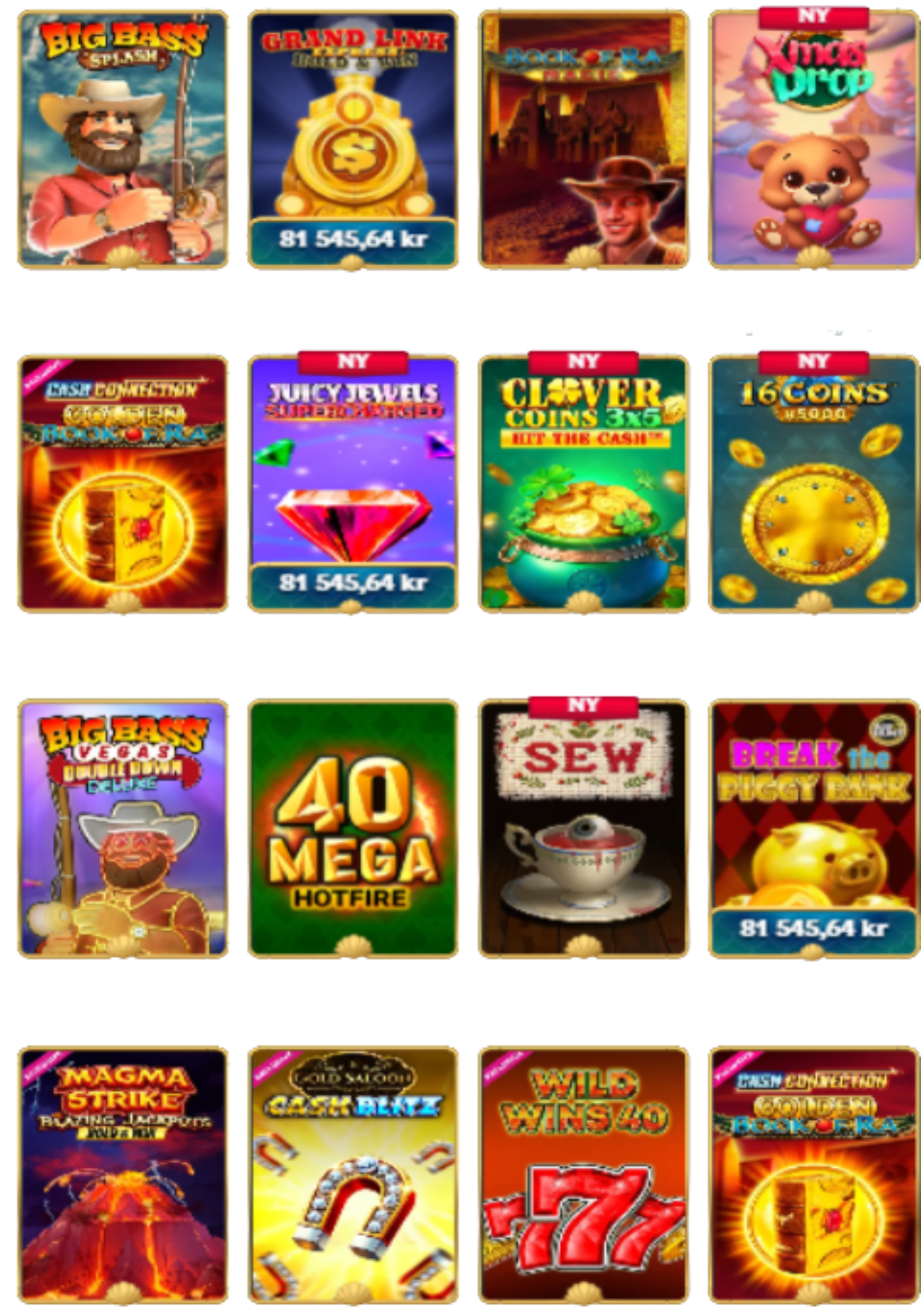 Casinospill tilgjengelig på AquaWin casino i Norge